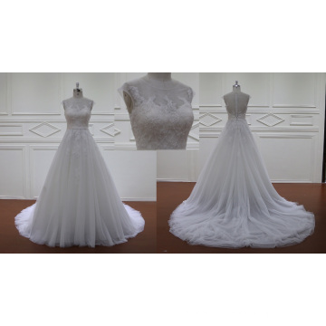 Sheer Gown A-Line Bridal Dress Beads